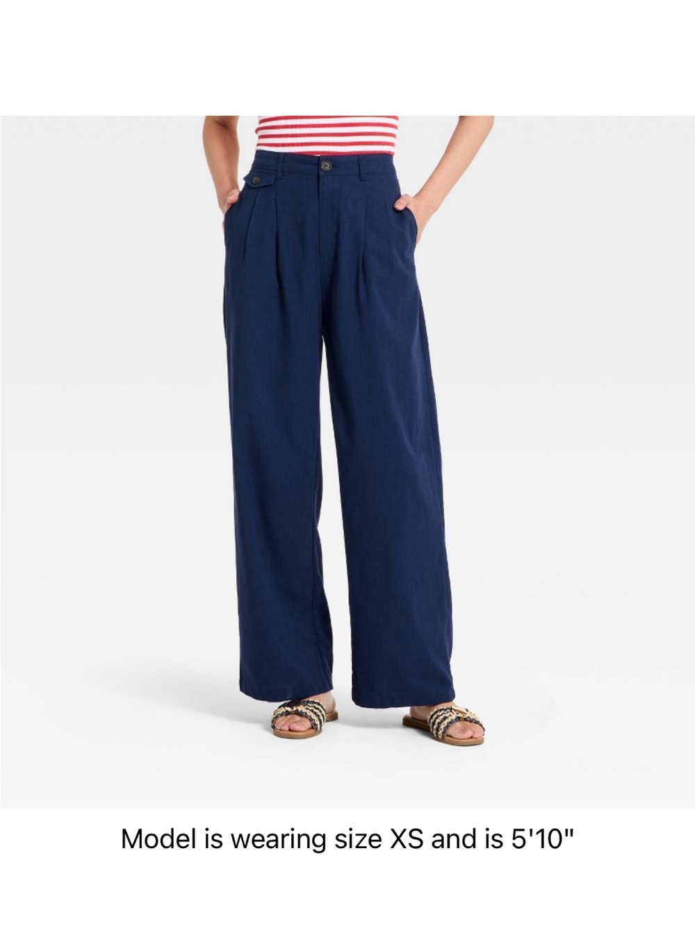 Women’s Wide Leg Trouser Pants a new day Navy Blue